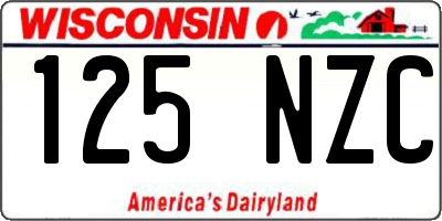 WI license plate 125NZC