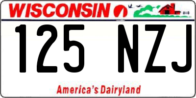 WI license plate 125NZJ