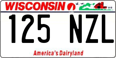 WI license plate 125NZL