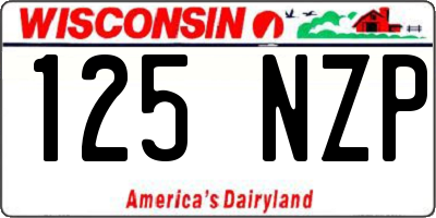 WI license plate 125NZP