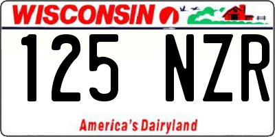 WI license plate 125NZR