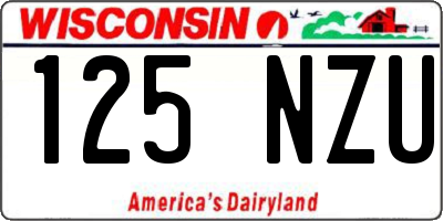 WI license plate 125NZU