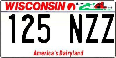 WI license plate 125NZZ