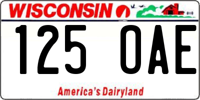 WI license plate 125OAE