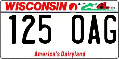 WI license plate 125OAG
