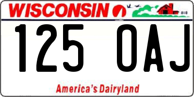 WI license plate 125OAJ