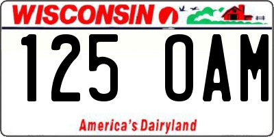 WI license plate 125OAM