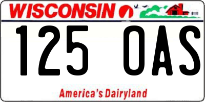 WI license plate 125OAS
