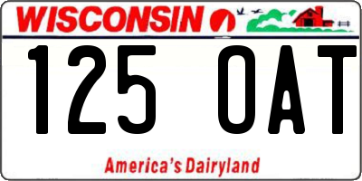 WI license plate 125OAT