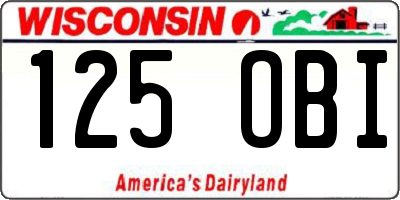 WI license plate 125OBI