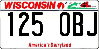 WI license plate 125OBJ