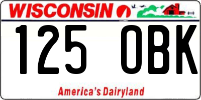 WI license plate 125OBK