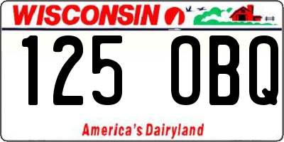 WI license plate 125OBQ