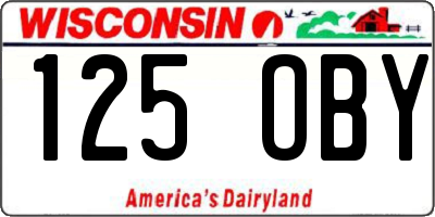 WI license plate 125OBY