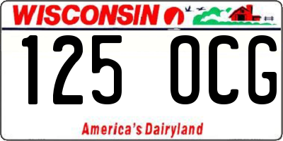 WI license plate 125OCG