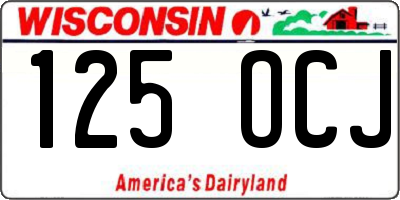 WI license plate 125OCJ