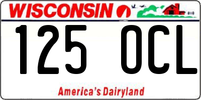 WI license plate 125OCL