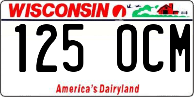 WI license plate 125OCM