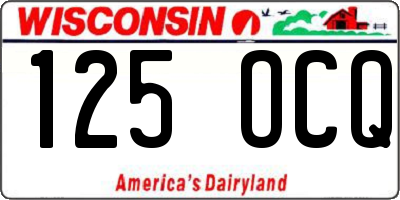 WI license plate 125OCQ