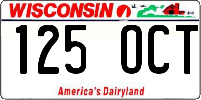 WI license plate 125OCT