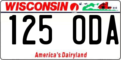 WI license plate 125ODA