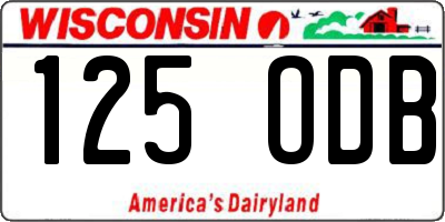 WI license plate 125ODB