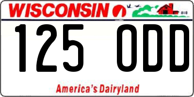WI license plate 125ODD