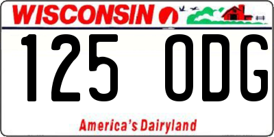 WI license plate 125ODG