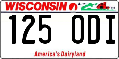 WI license plate 125ODI
