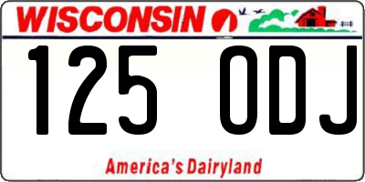 WI license plate 125ODJ