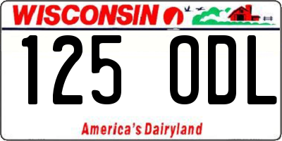 WI license plate 125ODL