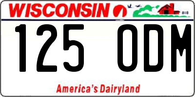 WI license plate 125ODM