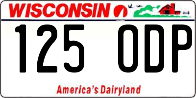 WI license plate 125ODP