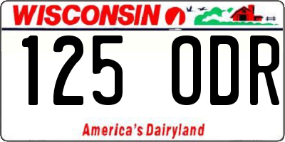 WI license plate 125ODR