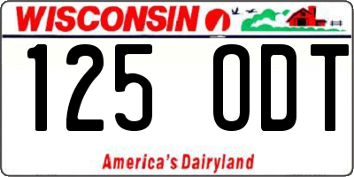 WI license plate 125ODT