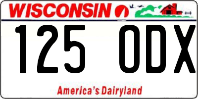 WI license plate 125ODX