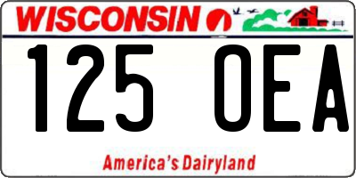 WI license plate 125OEA