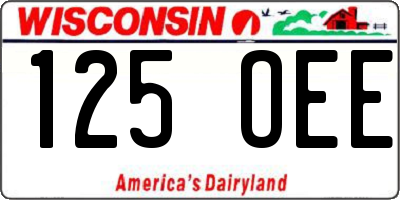 WI license plate 125OEE