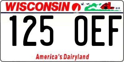 WI license plate 125OEF