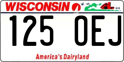 WI license plate 125OEJ