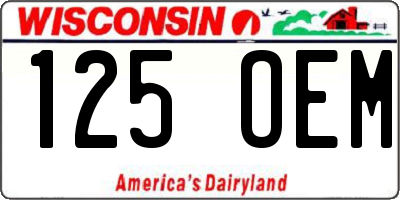 WI license plate 125OEM