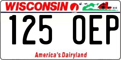 WI license plate 125OEP