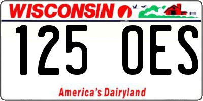 WI license plate 125OES
