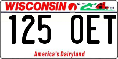 WI license plate 125OET