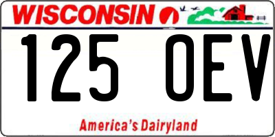 WI license plate 125OEV