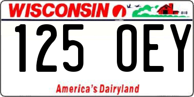 WI license plate 125OEY