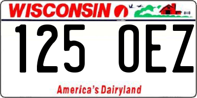 WI license plate 125OEZ