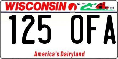 WI license plate 125OFA