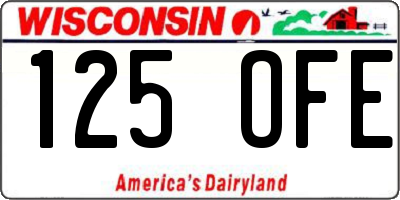 WI license plate 125OFE