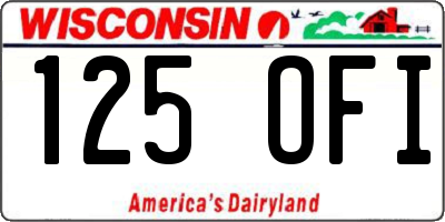WI license plate 125OFI